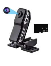 HD Mini DV Camera Body Camcorder Portable Nanny Security Cam Mount Video Record Small Sports Car Cam For Home & Office With 16G memory card