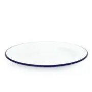 Falcon Enamel Dinner Plate (White/Blue) - 26cm