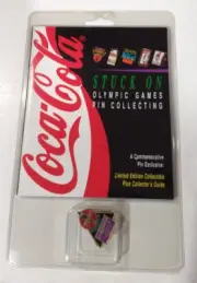 Coca Cola Stuck On Olympic Games Pin Collecting Pin limited edition plus guide