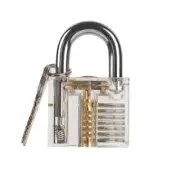 Locksmith Transparent Locks Pick Visible Cutaway Mini Practice View Padlock Hasp