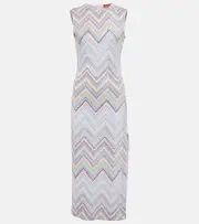 [Missoni] Missoni Zig-zag bouclé knit midi dress UK 14 multicoloured