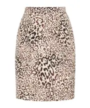 leopard-print silk mini skirt IT44,IT42 Nude