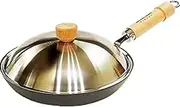 Riverlight JS2324 Kyoku Japan Iron Thick Plate Frying Pan with Lid Set, 9.4 inches (24 cm), Iron Nitride, Nitriding, IH Compatible, Rust Resistant, Made in Japan