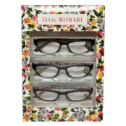 Isaac Mizrahi 3 PACK Gift Box Women's Reading Glasses in Tortoise,Blue,Red +2.00