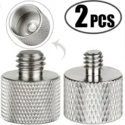 2x Mic Stand 5/8" Female to 1/4" to 3/8" Male Thread Adapter Microphone Adaptor