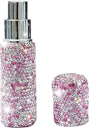 Perfume Sprayer, Oil Mist Bottle,10ml Stylish Empty Refillable Glass Atomizer, Travel-Size, Bling Sample Case, Leakproof Small Dispenser for Women, Purse and Travel