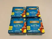 New x4 Boxes Twinings Lemon Flavored Black Iced Tea Bags 72ct Per Box