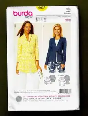 Misses Jacket with Collar Variations Sewing Pattern (Sizes 10-20) Burda 6637