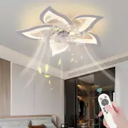 Low Profile Ceiling Fan with Lights,110V Modern Dimmable Flower Shape, Remote Co
