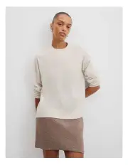 [Country Road] Crew Neck Knit Jumper in Chalk Marle