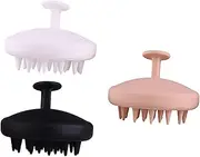 PLAFOPE 3pcs Hair Scalp Massage Brush Gentle Shampoo Brush for All Hair Comfortable Cleaning Comb for Adults Skin Tone Colors