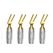 4pcs Viborg Pure Copper Gold Plated Y Spade Plug HiFi Speaker Cable Connector