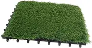 DECOMELODY Artificial Grass Turf Tiles Fake Grass Decoration for Garden Patio Balcony Durable Synthetic Turf Squares for DIY Decor No Pruning Watering Required