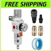 Durable Compressed Air Filter Regulator Combo with Gauges and Fittings Included