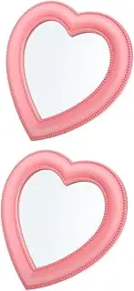 Baluue Pcs Elegant Wall-Mounted Makeup Mirror Large Lighted Mirror Heart Shape Design for Vanity Desk