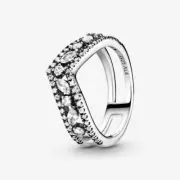 Pandora Sparkling Marquise Double Wishbone Ring 199095C01-54 Ring Size 6 3/4-7