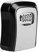 4 Digit Waterproof Wall Mount Organizer Key Safe Box, Portable Key Storage Security Lock, Key Safe Security Storage Car Key Outdoor for Padlock House Key