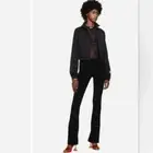 NWT | Women's Heron Preston Foldover Twisted Flare Viscose Pant Black Med