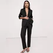 NWT! Banana Republic Black Barathea Italian Wool Tapered Tuxedo Pant - Size 14