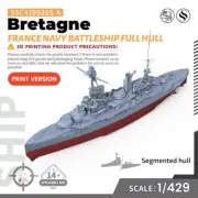 SSMODEL SSC526S-A 1/429 Military Model France Navy Bretagne Battleship Full Hull