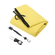 24"x16" Yellow Golf Towels Golf Club Towel with Brush and Ball Marker Divot Tool