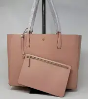 Tory Burch Blake Pebble Leather Pink Moon Large Tote
