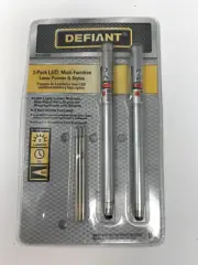 DEFIANT 2 PACK LED LASER POINTER STYLUS BALL POINT PEN FOR SMARTPHONES &TABLETS