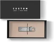Personalized USB Flash Drive, 100 Pack Custom Thumb Drive USB 2.0 Memory Stick Pen Drive with Hook, Ideal for Business, Education, Corporations, Photography & Music Studios (128 GB,with Gift Box)