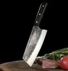 Chef Cleaver Knife Handmade Forged Steel Full Tang Wood Handle Butcher Slicing L