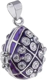 [Mealoodiousmusea] Waterdrop Enamel Locket Openable Cremation Keepsake Urn Pendant Purple