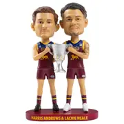 Brisbane Lions Lachie Neale & Harris Andrews 2024 Premiership Co-Captains AFL Bobblehead Collectible Bobble Head Statue