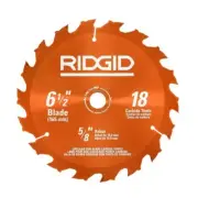 RIDGID 6-1/2in. Circular Saw Blade with Carbide Teeth & Thin Kerf Design, Orange