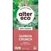 Alter Eco Chocolate Organic Dark Quinoa Crunch 80g (Pack of 12)