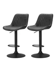 [Artiss] Rushal Metal Bar Stools in Black