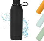 Ruiyuan Sports Stainless Steel Water Bottles 750 ml Leakproof Insulated Water Bottle BPA-Free Reusable Drop Resistant Suitable for Sports and Travel（Black）