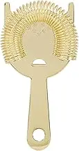 Cocktail Strainer, Stainless Steel Bar Strainer Drink Strainer Bar Tool with Wire Spring Ice Filtering for Bar Bartenders(Gold)