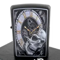 在飛比找momo購物網優惠-【Zippo】美系~Skull Clock-骷髏時鐘圖案設計