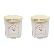 2x Gibson Gifts Jewelled Scented Candle Decor Peony/Blush Scent 60th Birthday