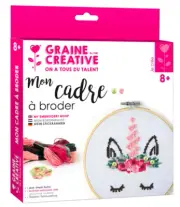 Kit Canvas On Drum to Embroider Unicorn Ø 15,5 CM