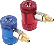 R1234yf Adapter, Brass Quick Couplers Adapter, Automotive A/C High/Low Pressure Couplers with Bolts, Leakproof Design, for Car AC System Evacuation Recharging