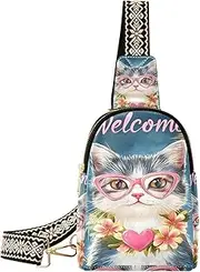 [miaozhen] Cat Summer leather fanny pack anti-theft travel bag for men for day pack, Cat Summer