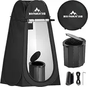 Pankay Camping Toilet with Pop up Privacy Tent, X Large Portable Toilet Potty for Adults, Outdoor Camping Shower Tents Changing Room, Instant Pop Up, Washable Foldable Camp Toilet Kit with Carry Bag