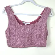 Endless Rose Mauve Purple Sleeveless Scoop Neck Crop Top NWT Size Large