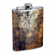 Abstract Background Em1 Flask 8oz Stainless Steel Hip Drinking Whiskey