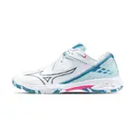 MIZUNO WAVE CLAW 3 WIDE 男鞋 白藍色 寬楦 緩衝 抓地 室內 羽球 休閒鞋 71GA244321