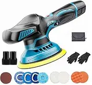 6" Cordless Car DA Polisher, Random Orbita Buffer Sander Polishing Machine Tool,Portable Variable Speed Polishing Machine Kit for Car Detailing, for Car Waxing/Polishing/Scratch Repair