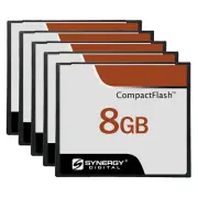 Synergy Digital 8GB Compact Flash Memory Cards - 30MB/s - Pack of 5