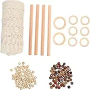 1 Set Tapestry Accessories Macrame Craft Kit Macrame Kit Macrame Supplies Color Macrame Cord for Cotton Cord Wedding Cotton Rope Wall Hanging Macrame Plant Hangers Decor Wooden