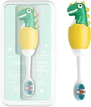 Kids Manual Toothbrush, Extra Soft Bristle Toddler Toothbrush with 10000 Bristles, Kids Travel Toothbrush Designed for Delicate Teeth & Gums for Children 2-7 Years（Yellow-Regular）