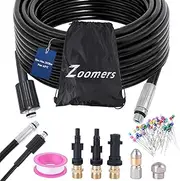Pipe Cleaning Hose 15 m: High Pressure Hose 200 Bar 60°C. 3 Adapters Compatible with K2-K7 Kärcher Lavor, Bosch Pressure Washer + 2 Nozzles. Spare Parts Accessories Pipe Cleaning Set